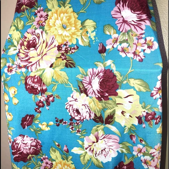 Dresses | Turquoise Pink Floral Print Sleeveless Dress | Poshmark